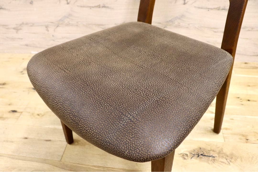 GMIS219A○飛騨清見工房 ダイニングチェア 椅子 レザー ヴィンテージ