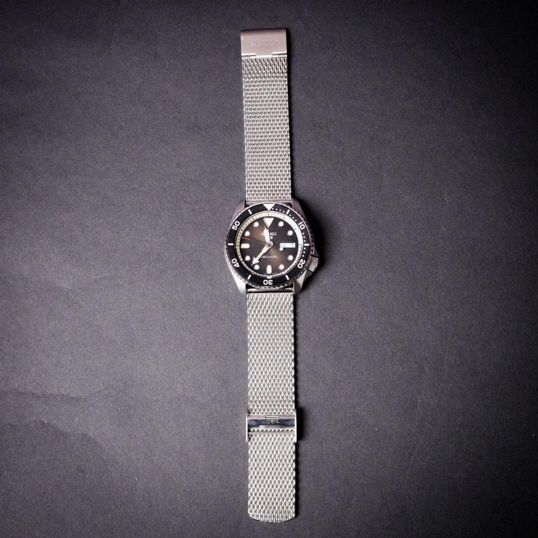 保証付美品!SEIKO セイコー自動巻きSRPD73K1ミラネーゼメッシュベルト 画像11