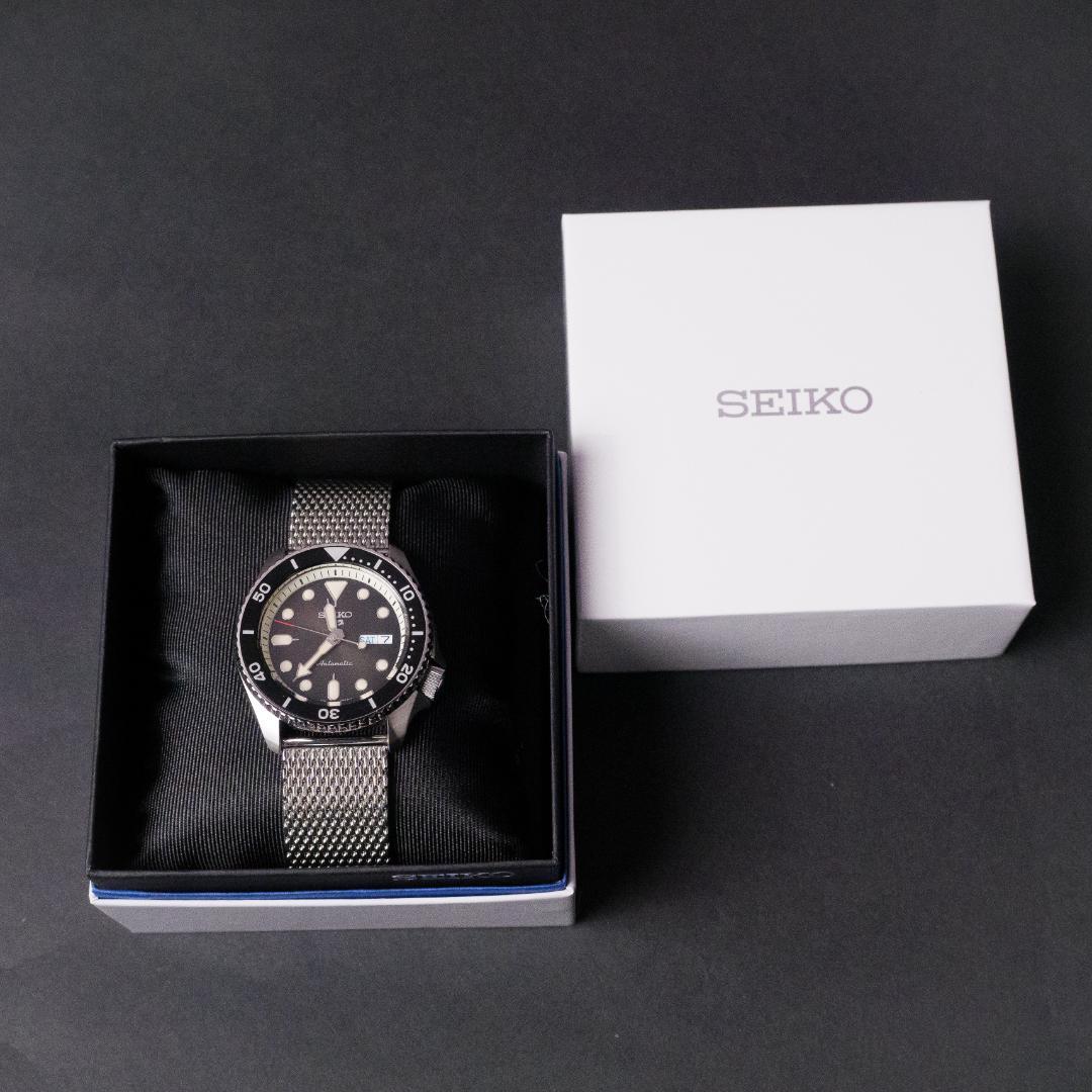 保証付美品!SEIKO セイコー自動巻きSRPD73K1ミラネーゼメッシュベルト 画像13