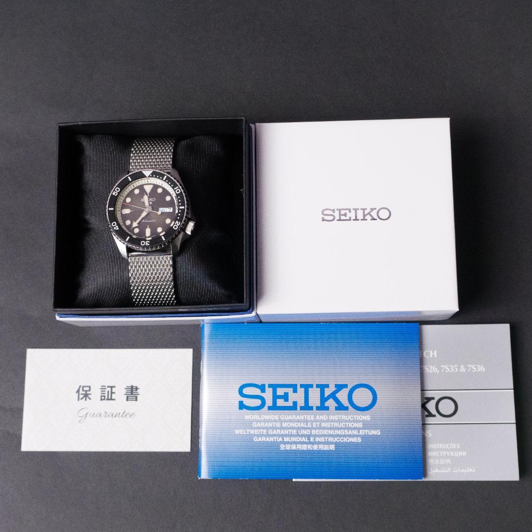 保証付美品!SEIKO セイコー自動巻きSRPD73K1ミラネーゼメッシュベルト 画像14