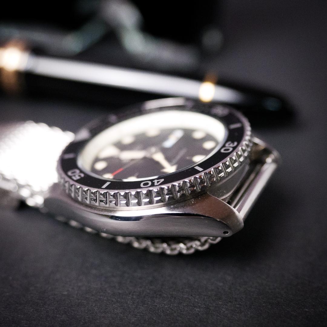 保証付美品!SEIKO セイコー自動巻きSRPD73K1ミラネーゼメッシュベルト 画像4