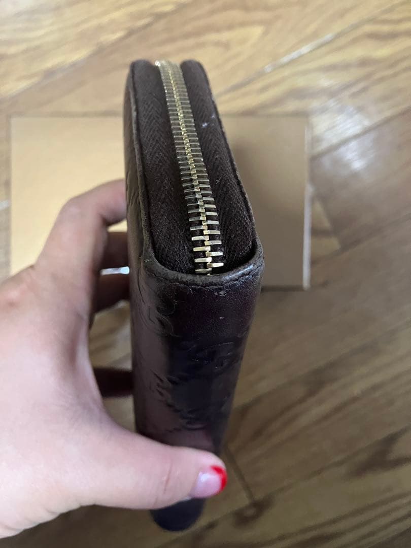 GUCCI GGパターン ブラウンレザー長財布 GUCCI GGパターン ブラウンレザー長財布