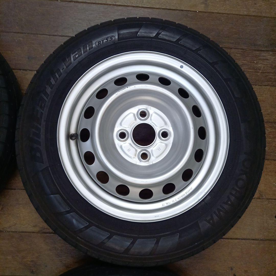 サクシードやプロボックス　ヨコハマ　夏タイヤ　155/80R14LT　ホイール付
