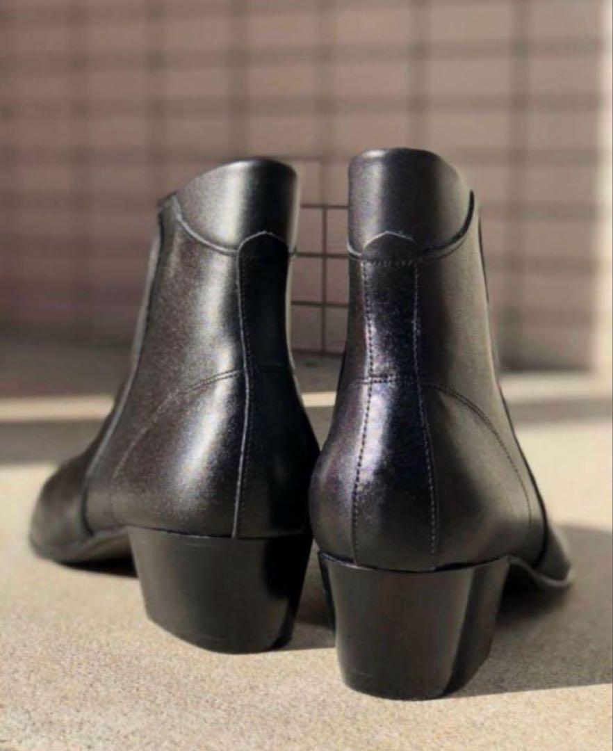 Chikashitsu + leather heel boots ヒールブーツ