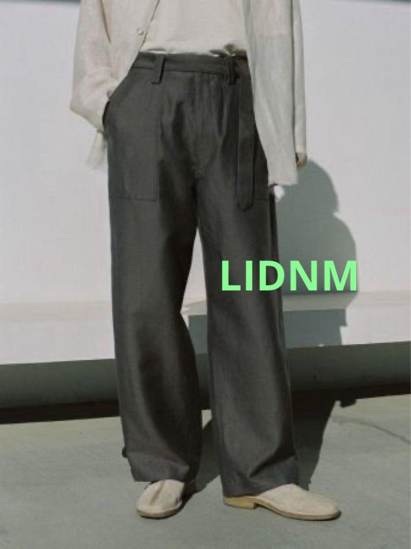 WOOL LINEN BELTED PANTS