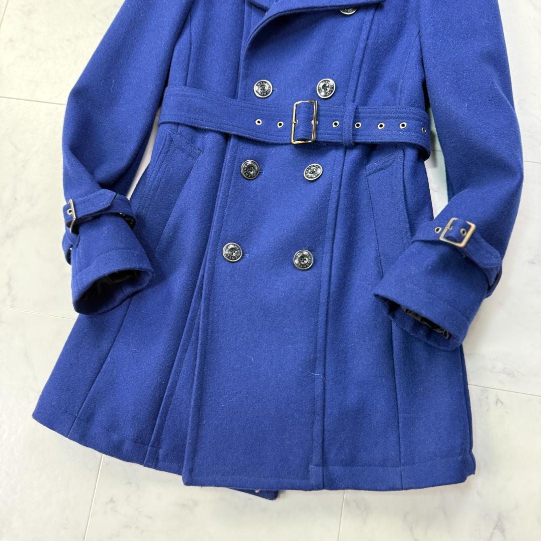 1/19まで 美品　BUFFALOBOBS ファー付きコート　ナポレオン　ブルー
