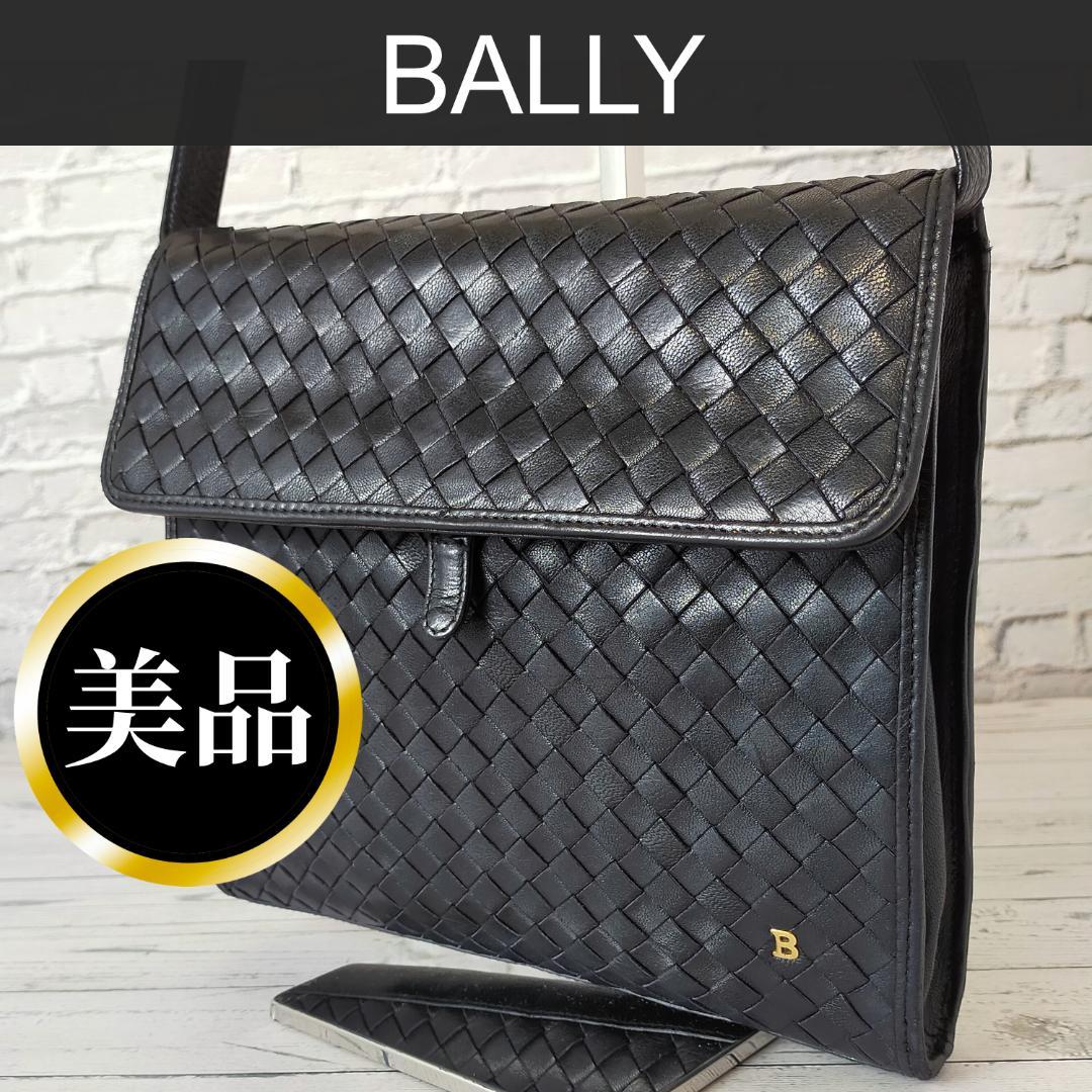 美品】BALLY バリー レザー ショルダーバッグ ゴールド金具 ブラック