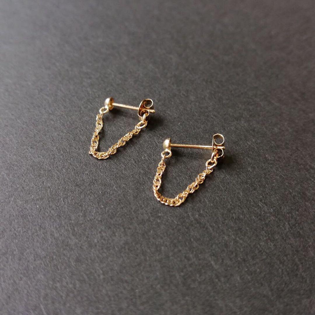 18金 18金ピアス K18 レディース フープピアス 18KYG 刻印あり