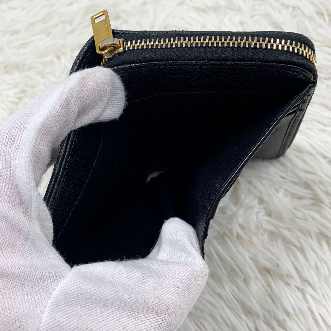 【✨極美品✨】サンローラン カサンドラ 二つ折り財布 ブラック