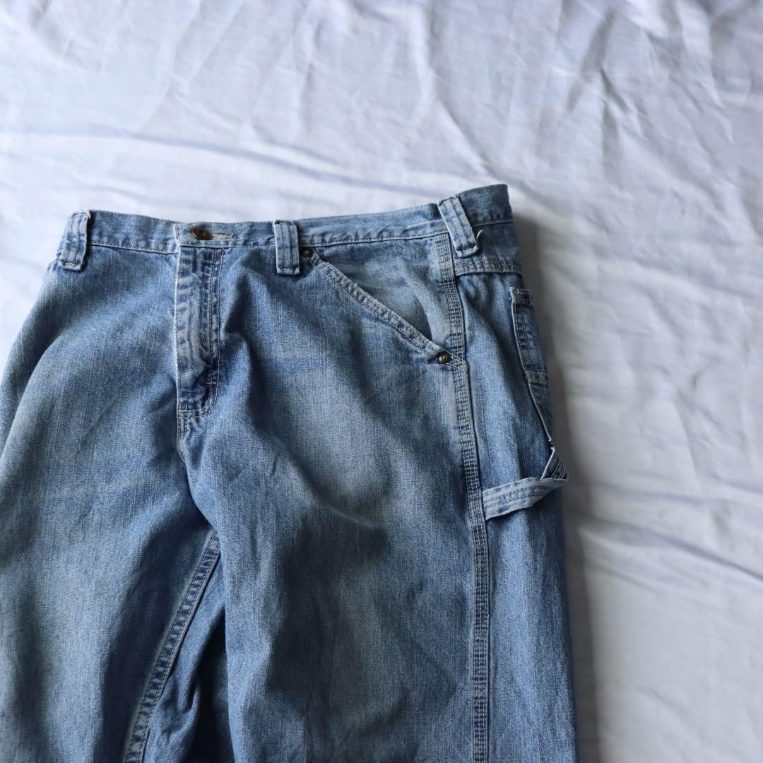豪華ラッピング無料 90s 34/30 ワイドデニムvintage古着 ペインターパンツ Lee パンツ