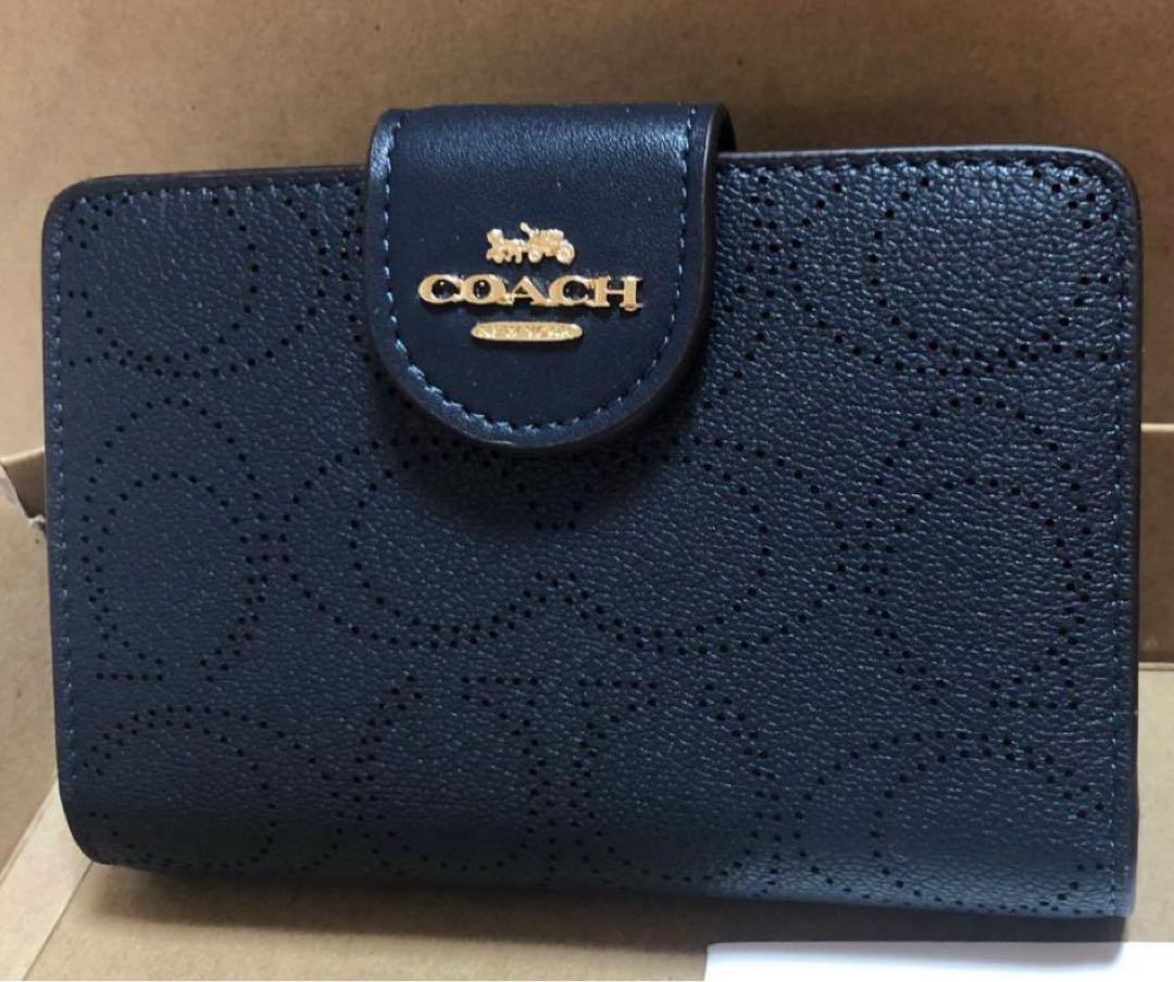 COACH コーチ 新品 ミッドナイト 折り財布 メンズ レディース 財布