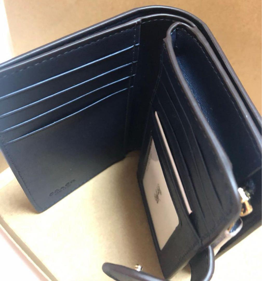 COACH コーチ 新品 ミッドナイト 折り財布 メンズ レディース 財布