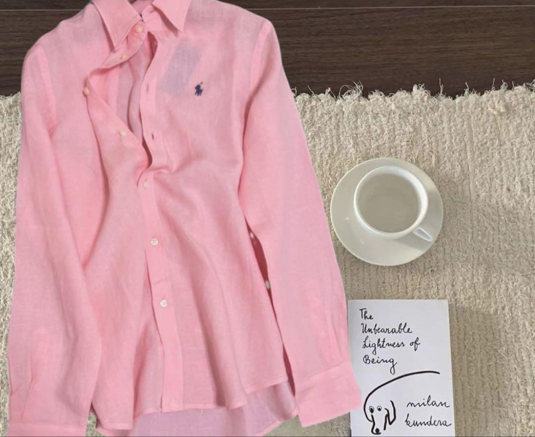 Polo ポロ　ラルフ　ローレン　リネン シャツ　ピンク 100%麻