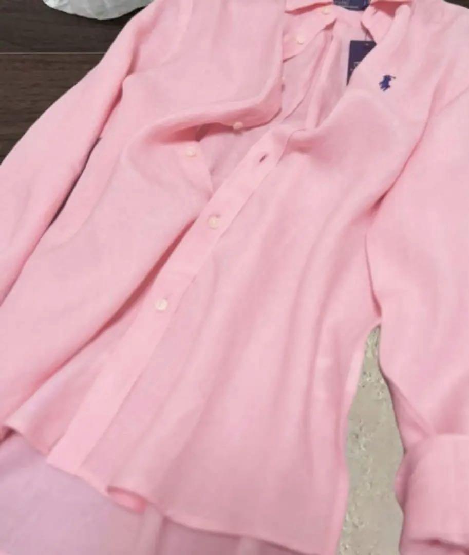 Polo ポロ　ラルフ　ローレン　リネン シャツ　ピンク 100%麻