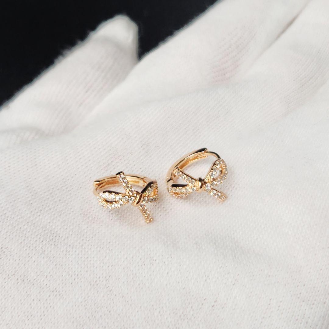 042Aw【高品質✨】ピアス フープ リボン シンプル かわいい
