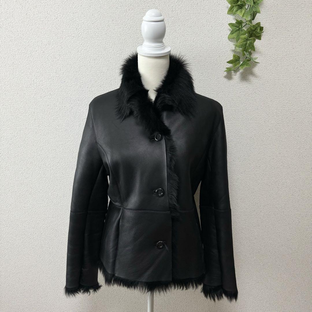 ❤️美品❤️【LORITTI】ムートンコート　羊皮　高級　人気　黒　11 秋冬