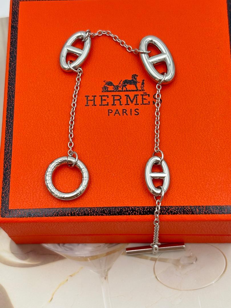 ❤️HERMES ❤️シルバーブレスレット Hロゴモチーフ 約19cm