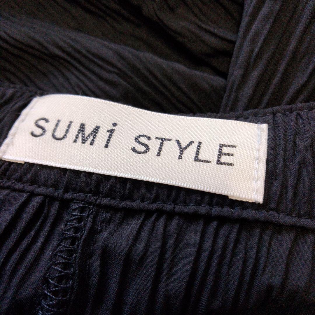 SUMI STYLEシワ加工　ブラックロングワンピース