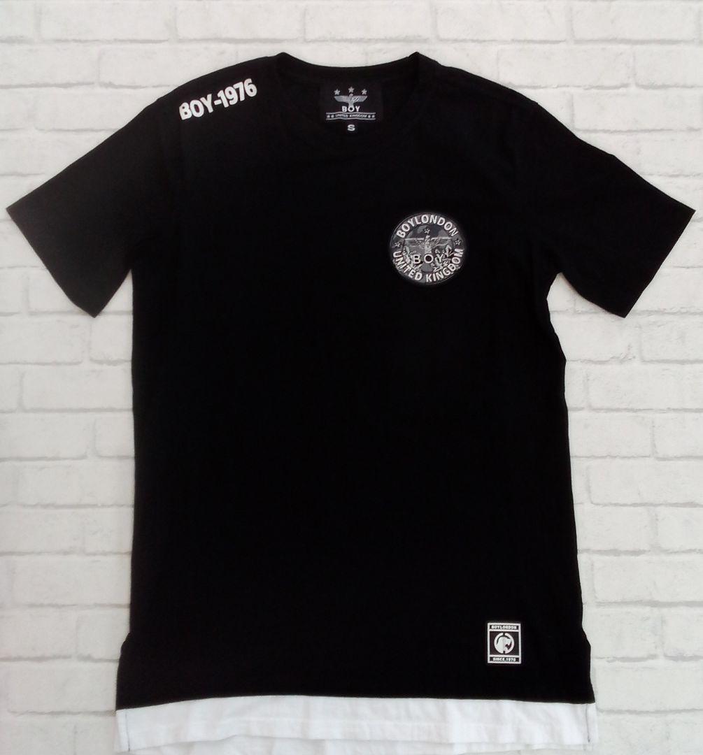 E898　BOY LONDON　ボーイロンドン　重ね着風Tシャツ　ロゴ刺繍入り