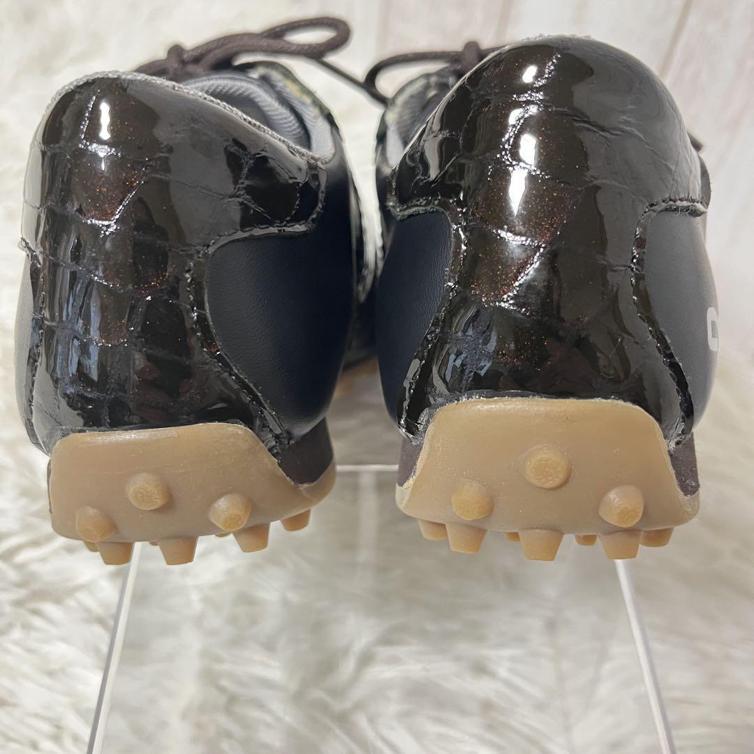 極美品✨ トップセブン ゴルフシューズ ブラック エナメル型押し スニーカー37
