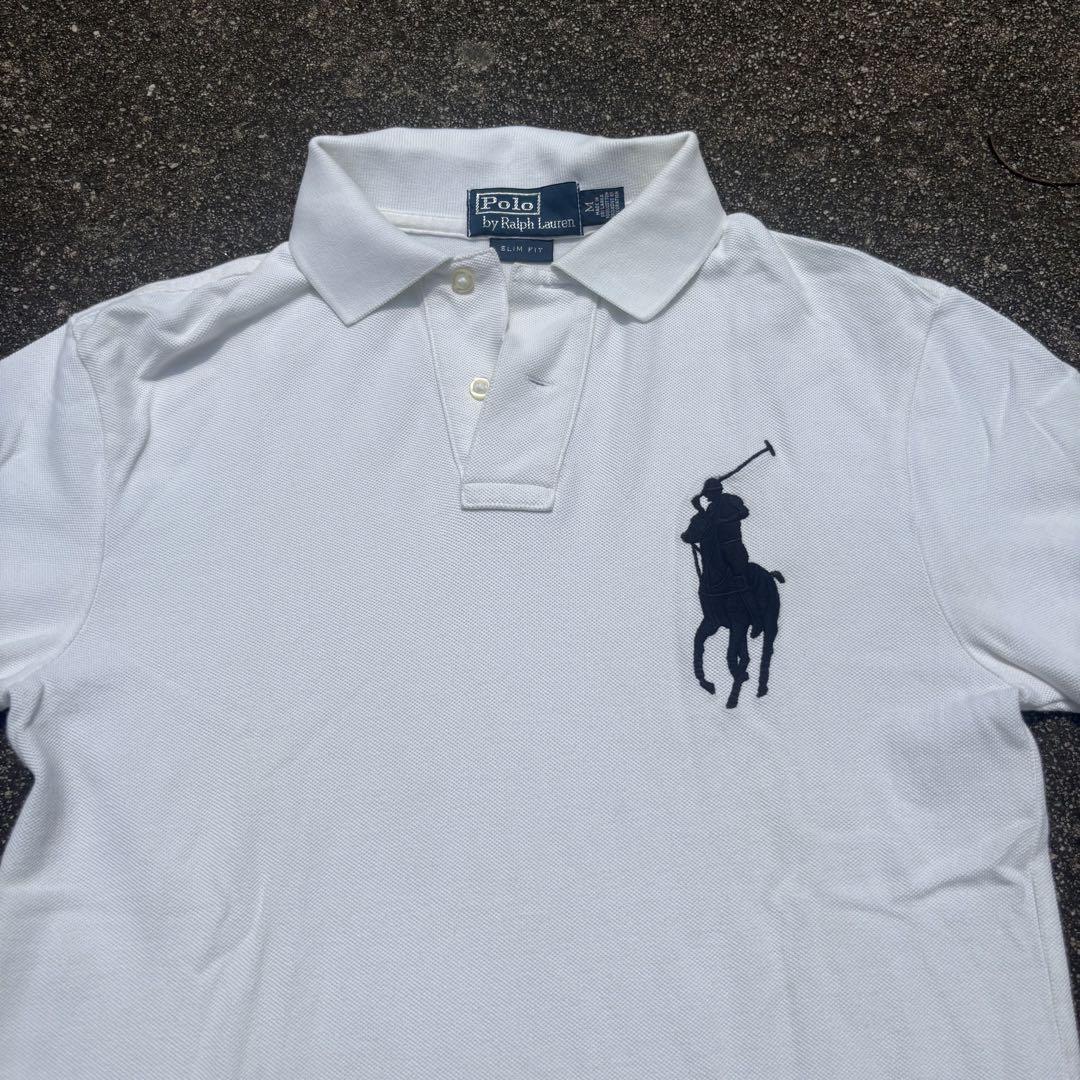 Polo ポロラルフローレン　ビッグポニー刺繍　USAパッチ　ポロシャツMサイズ Polo ポロラルフローレン ビッグポニー刺繍 USAパッチ