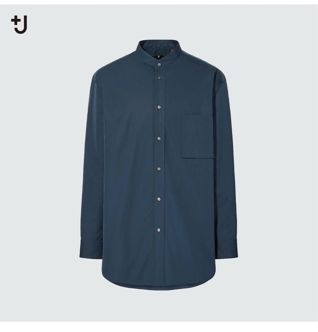 ユニクロ UNIQLO +J オーバーサイズ スタンドカラー シャツ Mサイズ