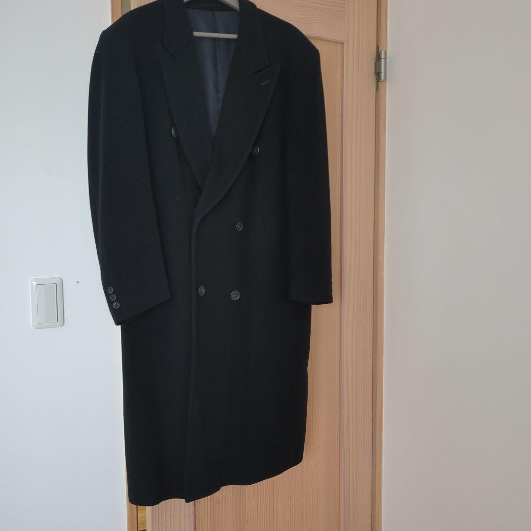 メンズカシミヤロングコート ブラック 美品 日本製 上品 valente