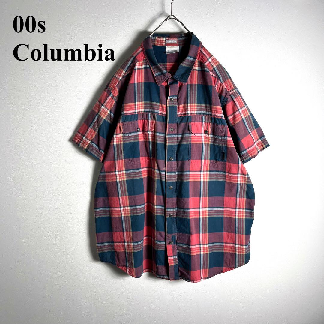 00s Columbia コロンビア 半袖シャツ チェック タータン XL