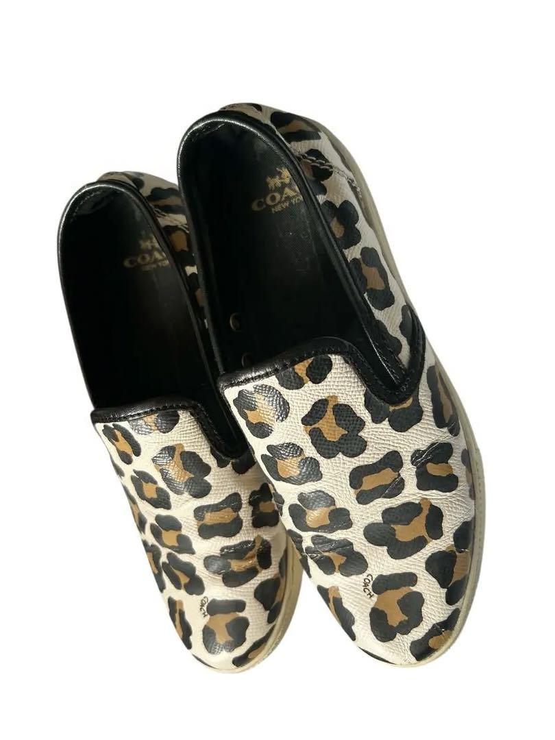 COACH ヒョウ柄 スリッポン