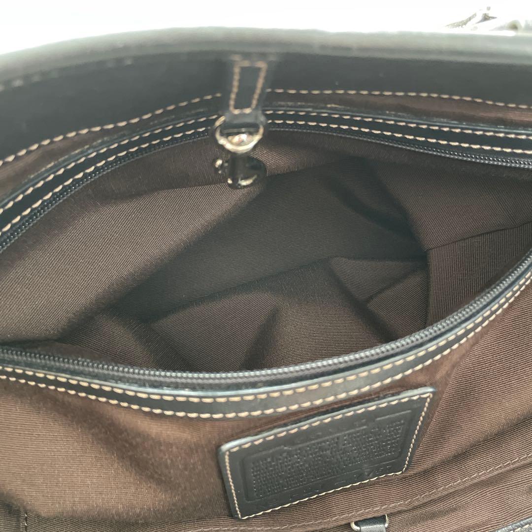 COACH ブラック本革トートバッグ