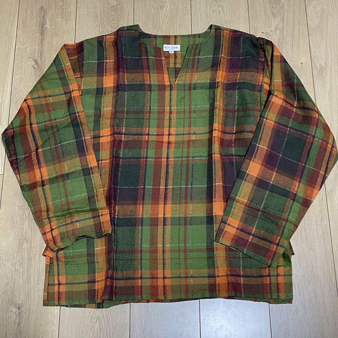 【美品】ポールスミス リネン95 長袖シャツ プルオーバー・マルチカラー・M