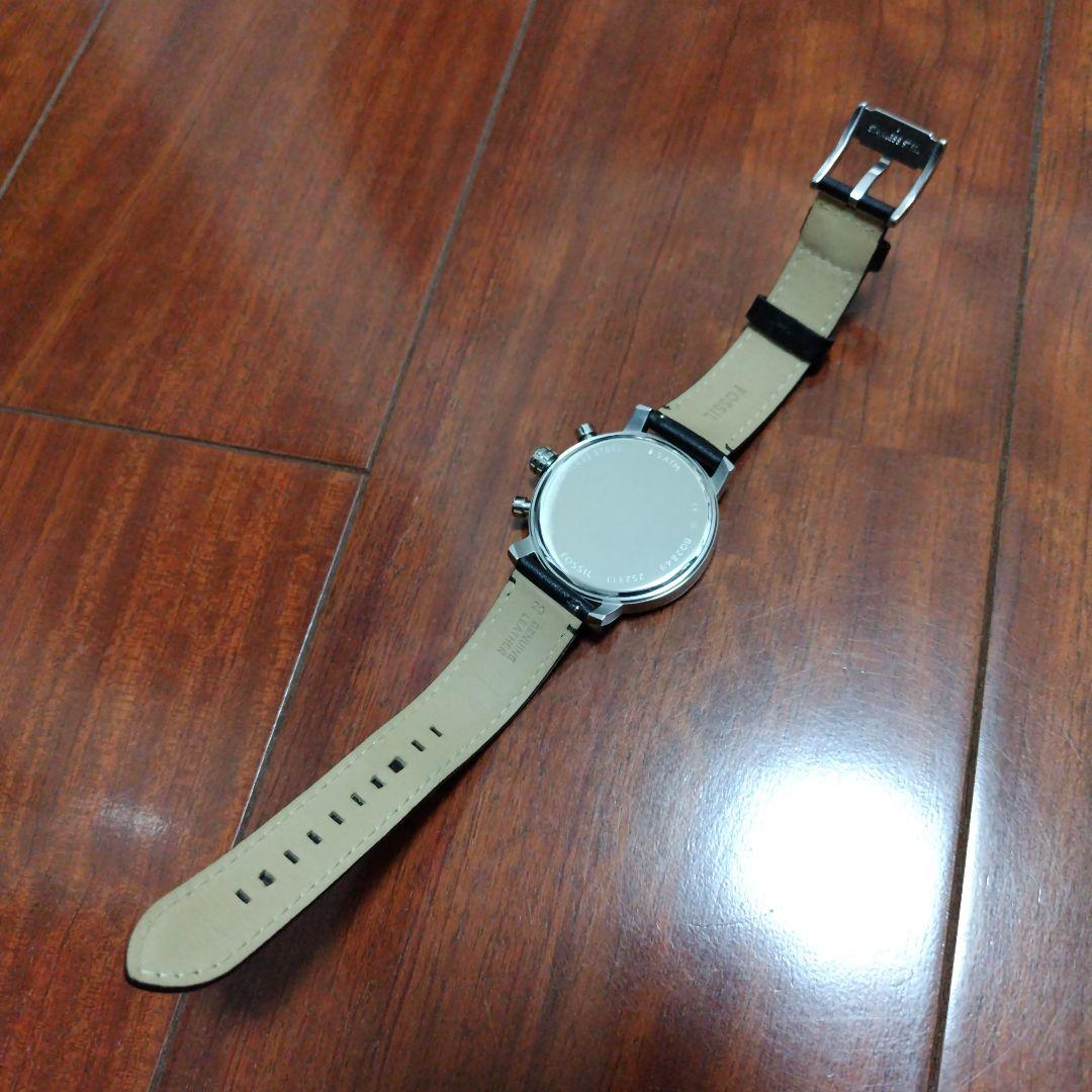 【美品】FOSSIL　BQ2849　20mm本革ベルト　ブラック