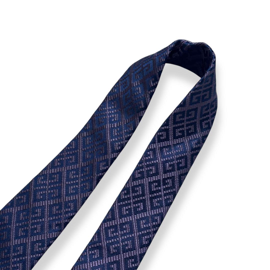美品✨GIVENCHY ネクタイ　ジバンシー　ロゴ　ジャガード　光沢感　偏光