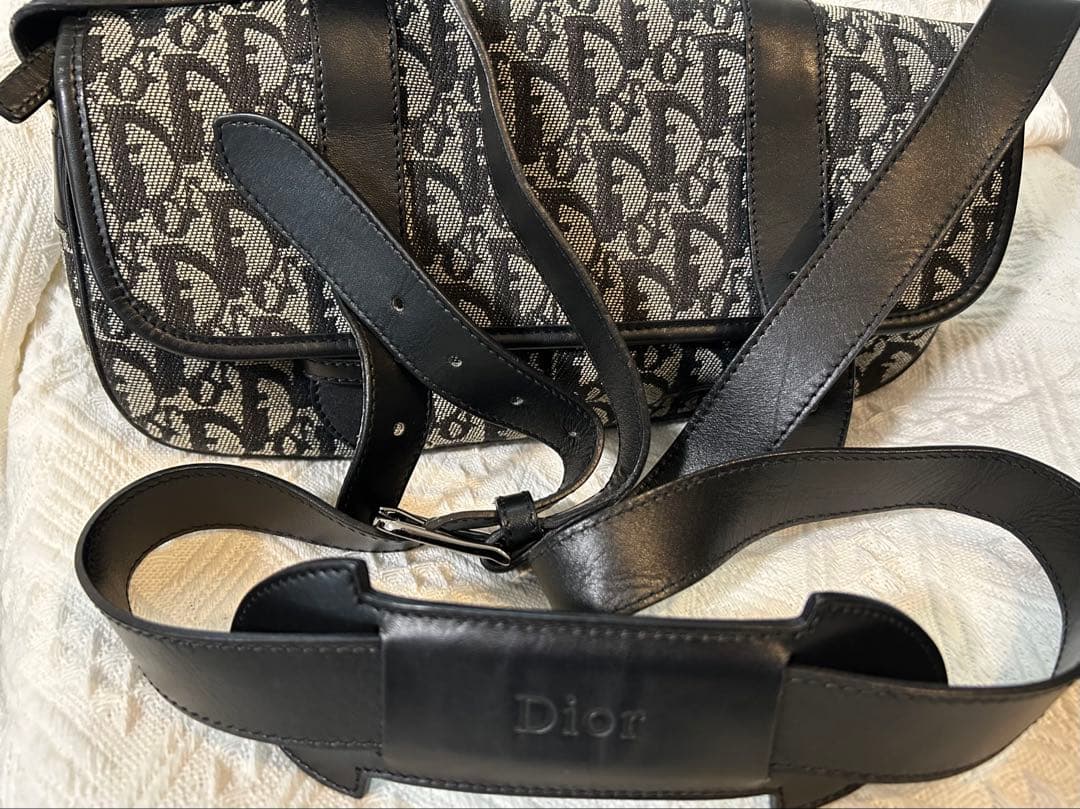 オ*す様 クリスチャンディオール ショルダーバッグ トロッター 黒