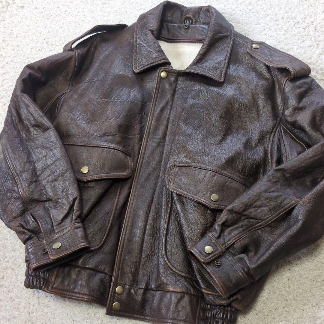 11-11 90sヴィンテージ古着 レザージャケット　羊革A2