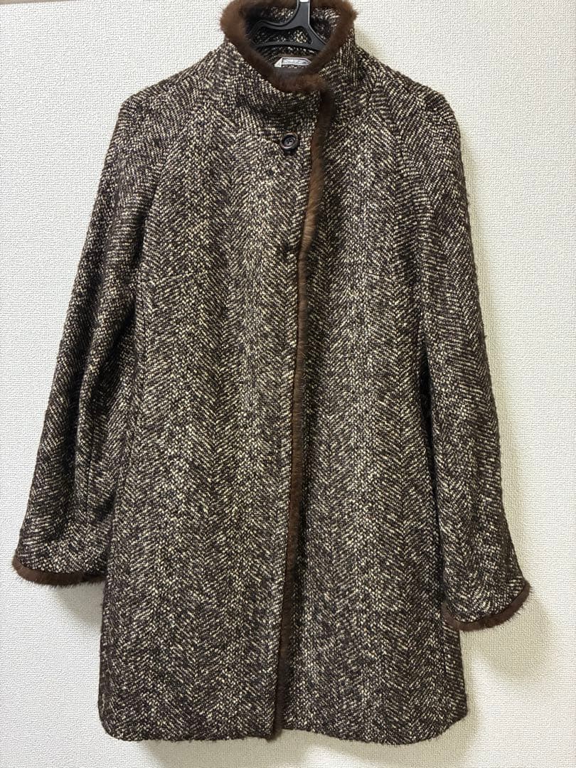 マックスマーラ コート ツィード ファー(ミンク) サイズ 38 MaxMara マックスマーラ コート ツィード ファー(ミンク) サイズ 38 MaxMara