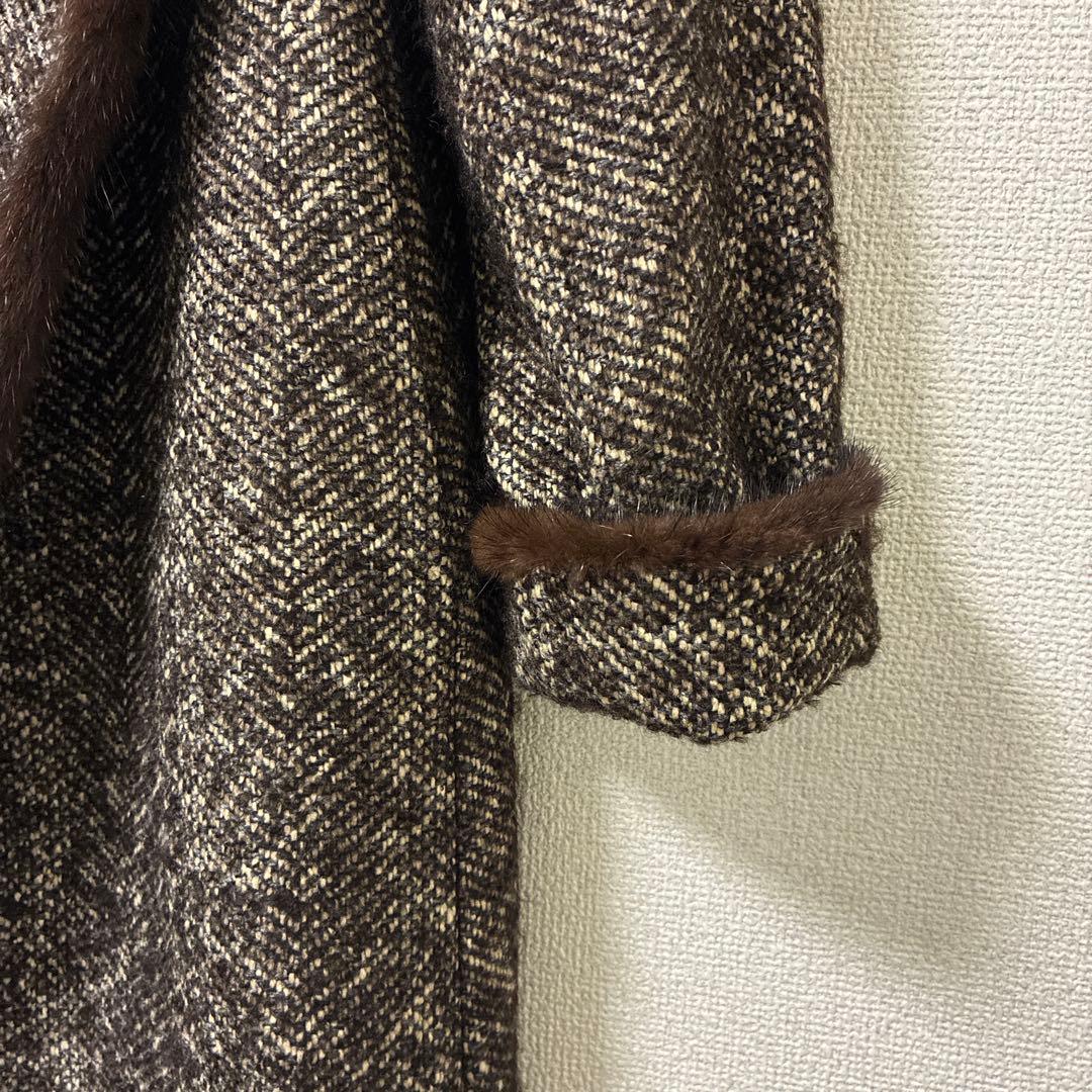 マックスマーラ コート ツィード ファー(ミンク) サイズ 38 MaxMara マックスマーラ コート ツィード ファー(ミンク) サイズ 38 MaxMara