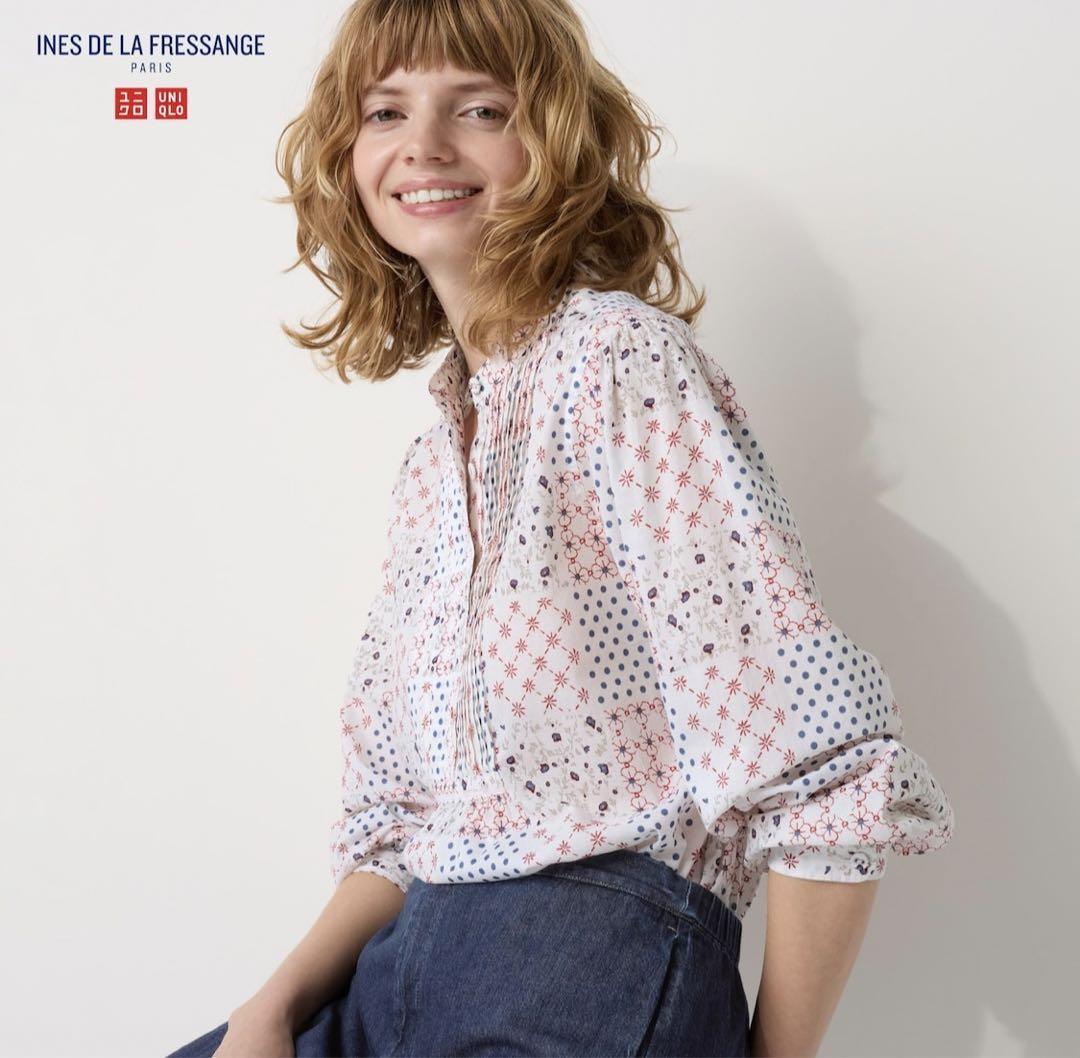 UNIQLO イネス ピンタックプリントブラウス - メルカリ