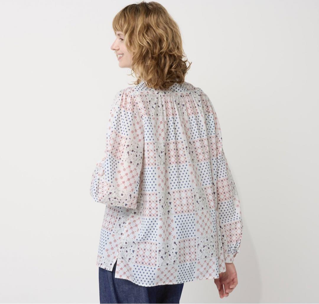 UNIQLO イネス ピンタックプリントブラウス - メルカリ