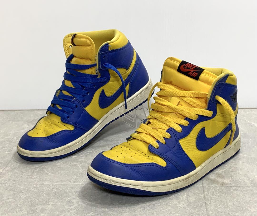 ナイキ Air Jordan 1 ハイカット 青黄 HI レディース26.5cm