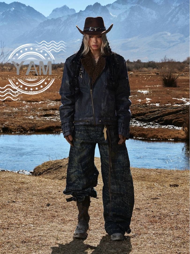 PERSONSOUL Crocodile Patterned Jeansジーンズ PERSONSOUL Crocodile Patterned Jeansジーンズ