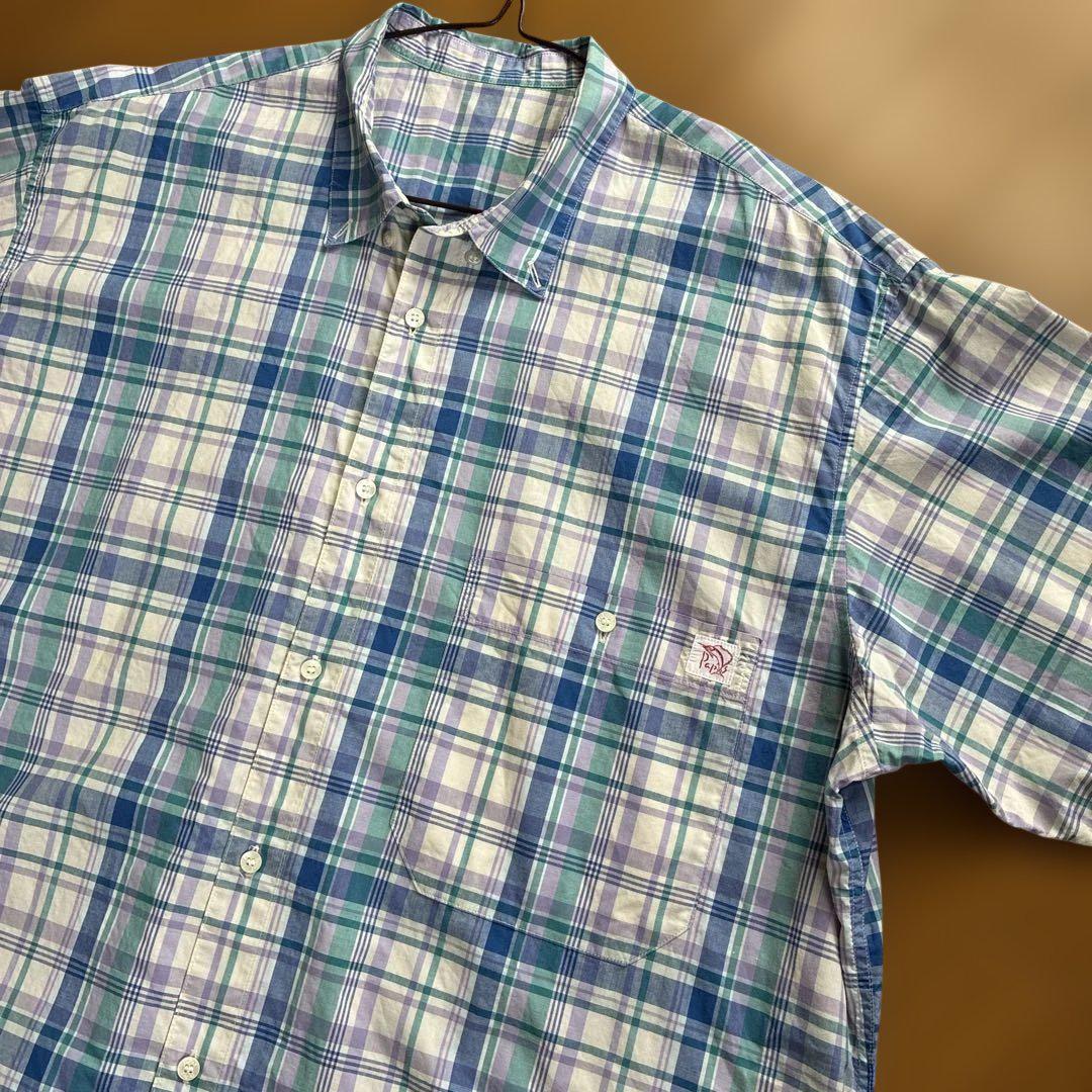 最大の割引 Papas 半袖チェックシャツ ブルー系L - メルカリ トップス