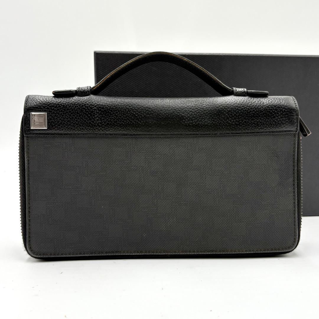 美品 箱付き✨Dunhill D8 Wジップ オーガナイザー PVC×レザー