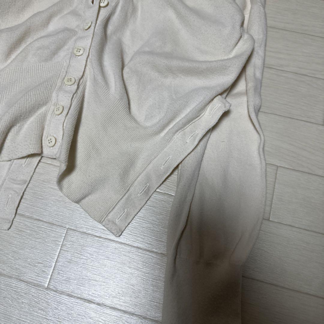 nagonstans 変形カーディガン(薄手)/38/コットン/WHT トップス