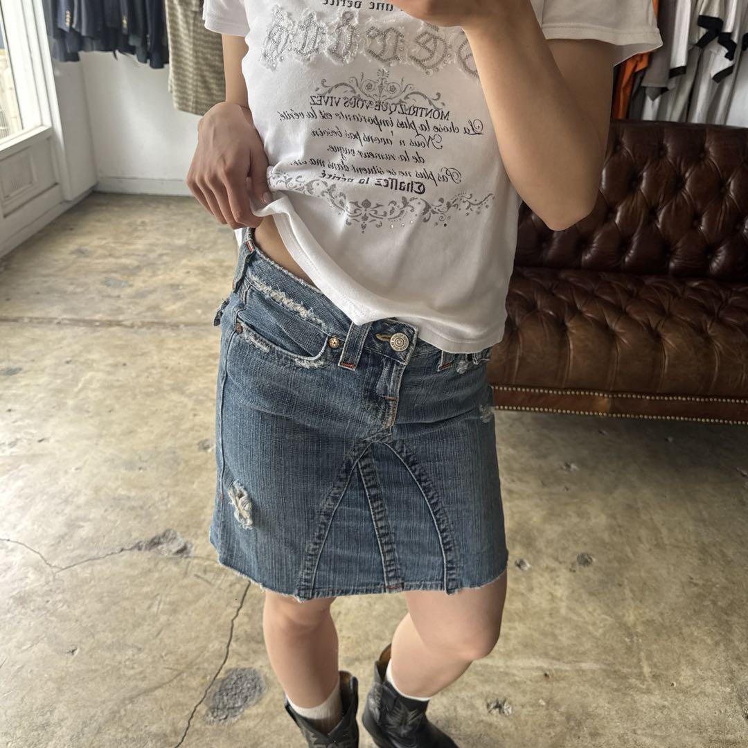 USA製 TRUE RELIGION denim mini skirt y2k