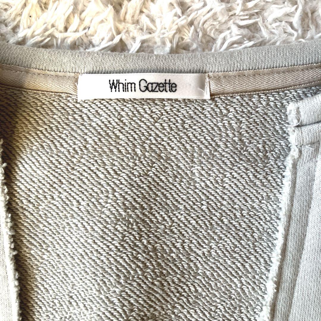 新品タグなし◯Whim Gazette Vネック クロップド スウェット グレー