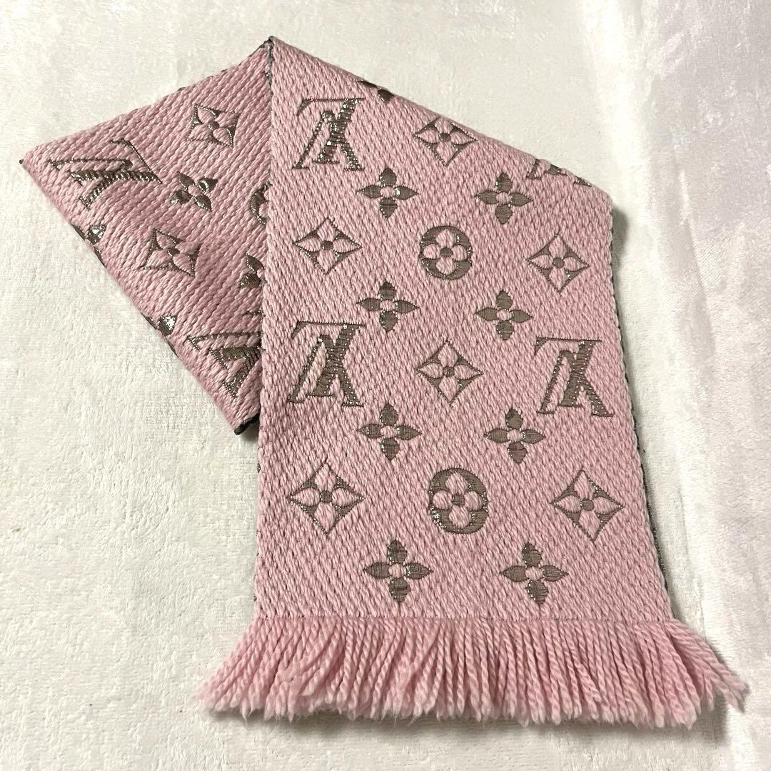 LOUIS VUITTON ルイヴィトンマフラーエシャルプロゴマニア　ピンク