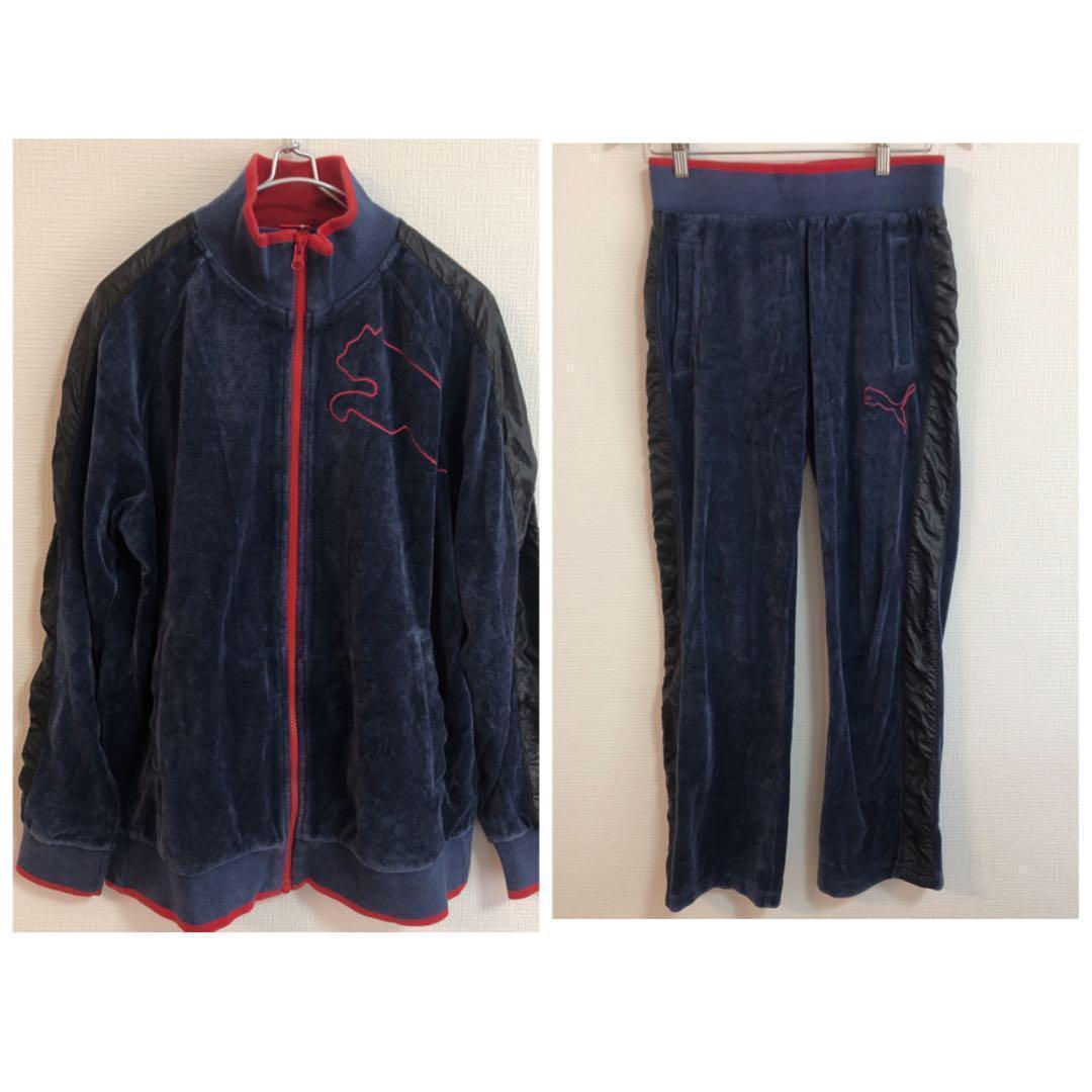 Y618 プーマ ベロア ジャージ 上下セット ストレッチややあり ウエストゴム
