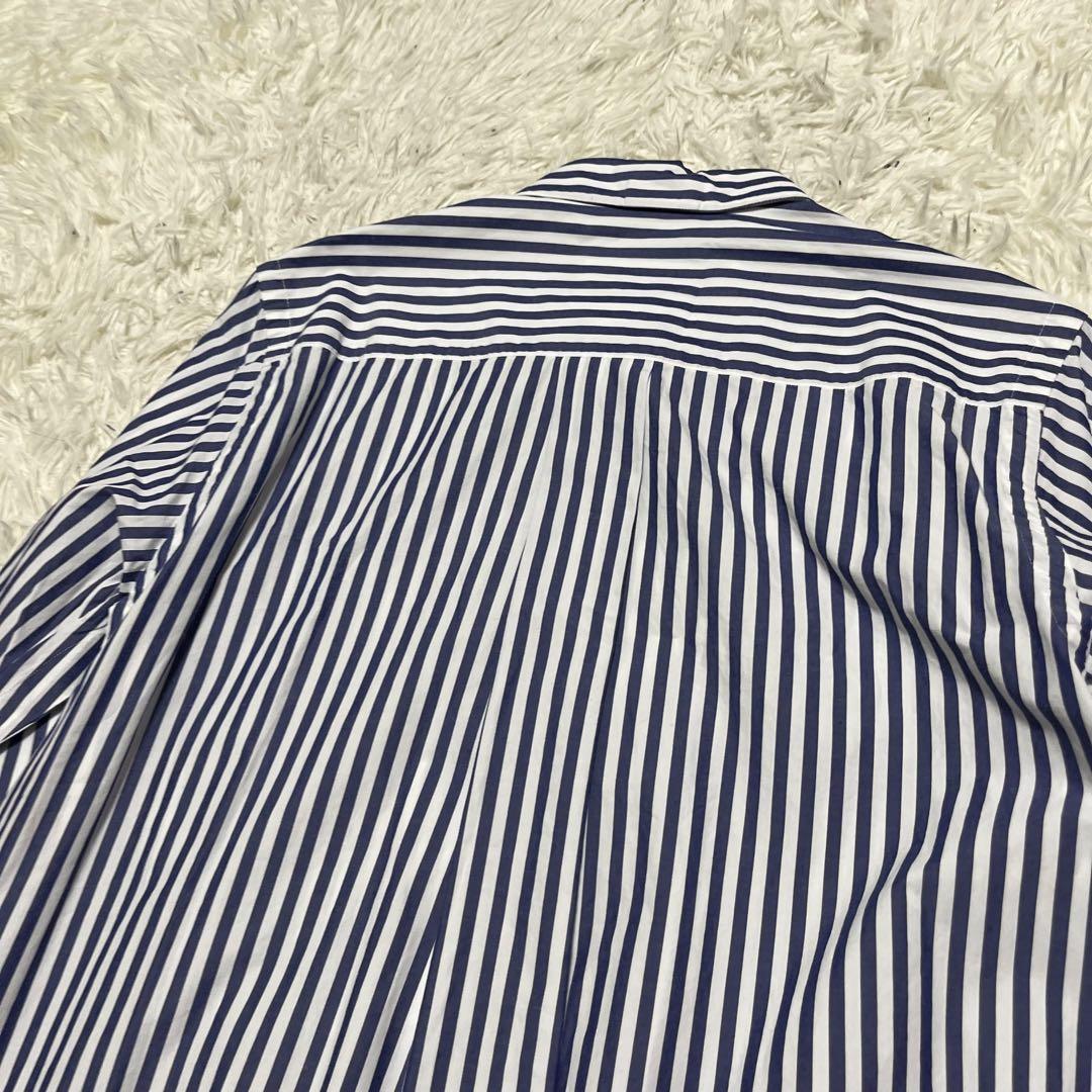 美品 sacai ストライプシャツ 長袖 L 3 ドローコード
