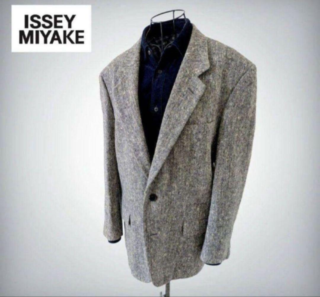 【ISSEY MIYAKE】イッセイミヤケ　ツイード　テーラードジャケット　M